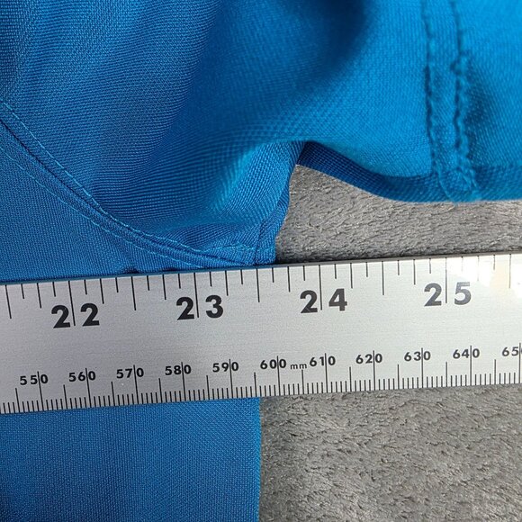 Womens Eddie Bauer Free Dry Blue Polo Shirt Short Sleeve 100% Polyester Size L - Picture 6 of 8